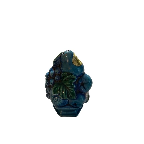 Vintage Inarco Japan E-2371 Mood Indigo Blue Salt & Pepper Set Ceramic Grapevine - Picture 3 of 12